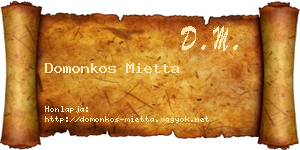 Domonkos Mietta névjegykártya